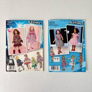 Simplicity Project Runway Girls Dress Patterns Lot Size 4 6 8 1547 1670 New